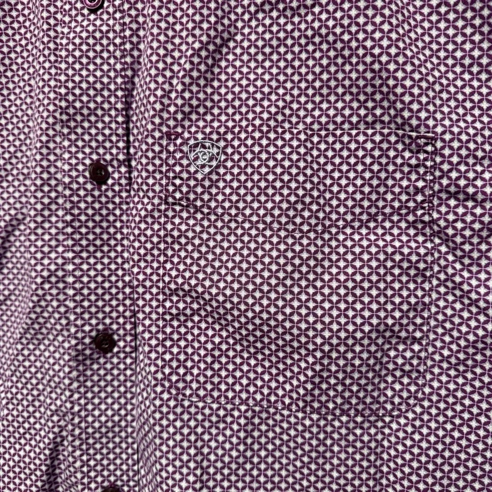 Ariat Shirt Mens XL Purple Geometric Medallion Western Cowboy Rodeo Ranch‎ Work